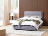 Zamatová posteľ s úložným priestorom 140 x 200 cm tmavosivá ROUEN_843795