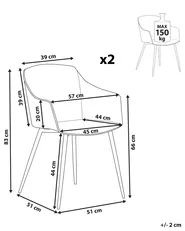 Set of 2 Dining Chairs FONDA White_861998