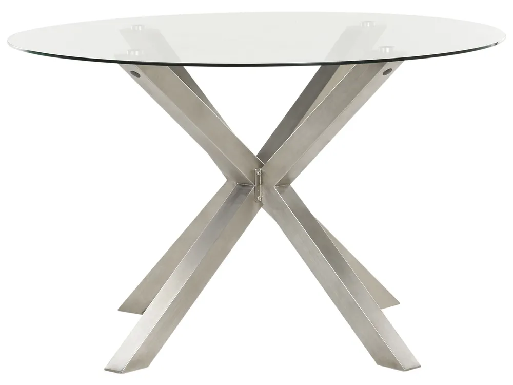 Stół ogrodowy MALETTO 120 cm 120 cm Szkło Srebrny