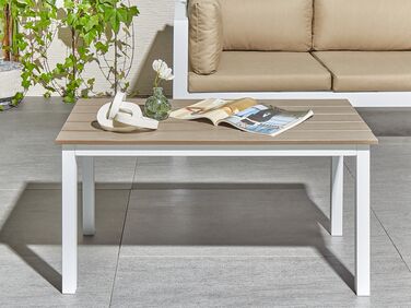 Garden Coffee Table 96 x 52 cm Light Wood and White MESSINA 