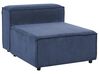 Right Hand 5 Seater Modular Jumbo Cord Corner Sofa Blue APRICA_909328