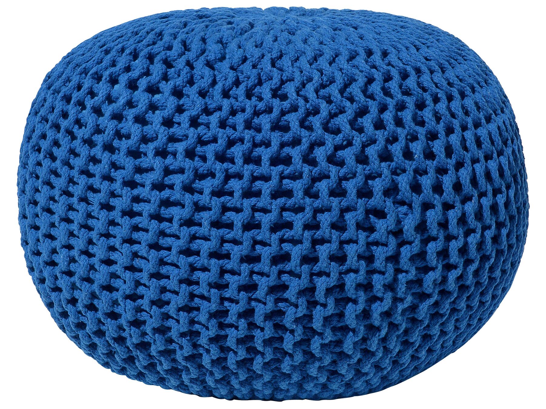 Cotton Knitted Pouffe 50 x 35 cm Navy Blue CONRAD_735559