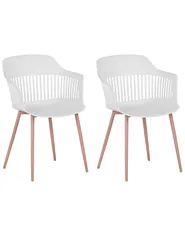 Set of 2 Dining Chairs BERECA White_783794