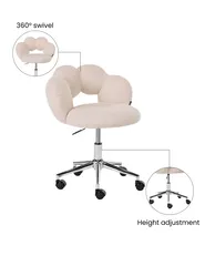 Desk Chair WHIZZY Boucle Light Beige_1065425
