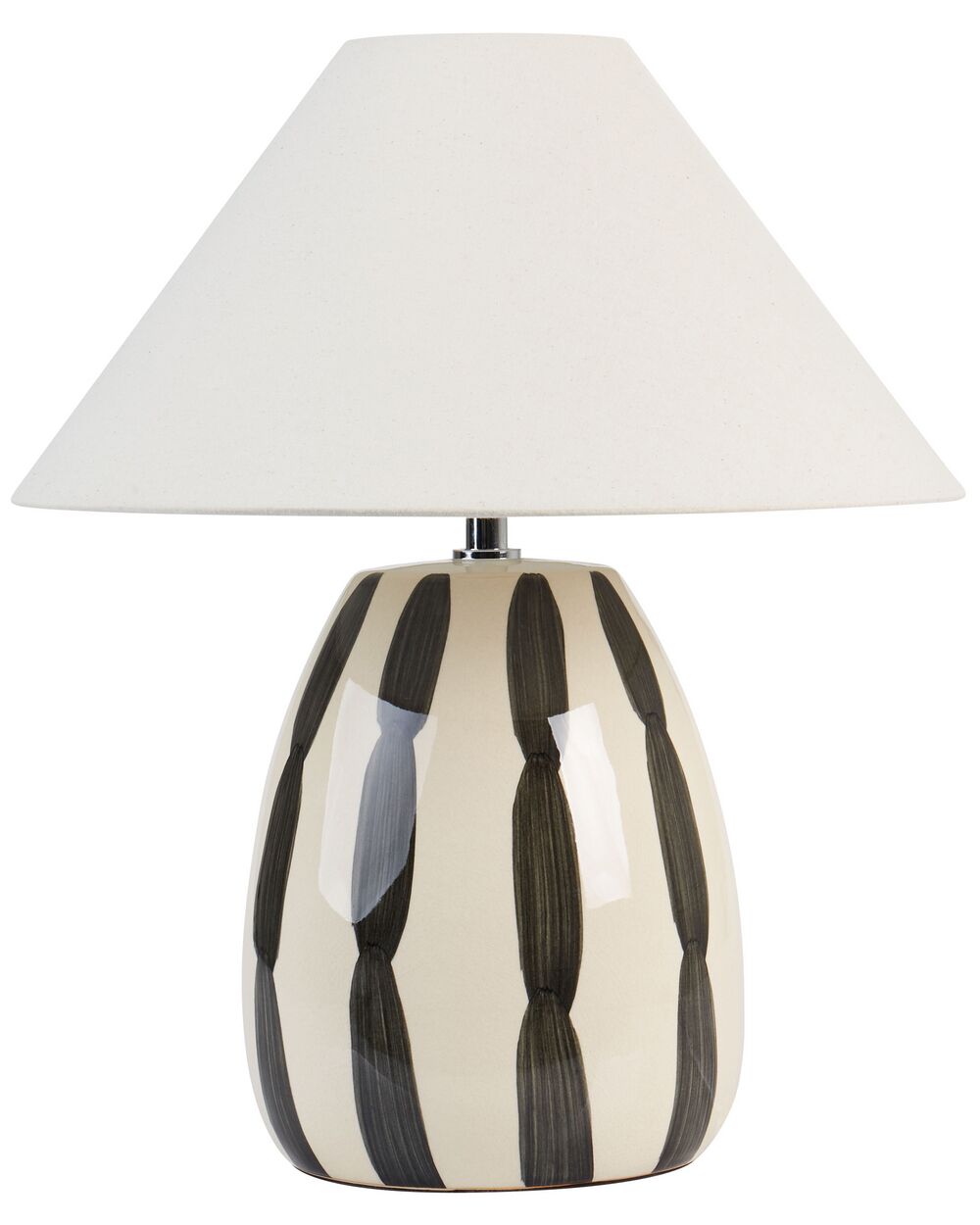 Black and white ceramic lamp top