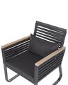 Conjunto de 2 sillas de jardín de metal negro/madera clara CANETTO_808291
