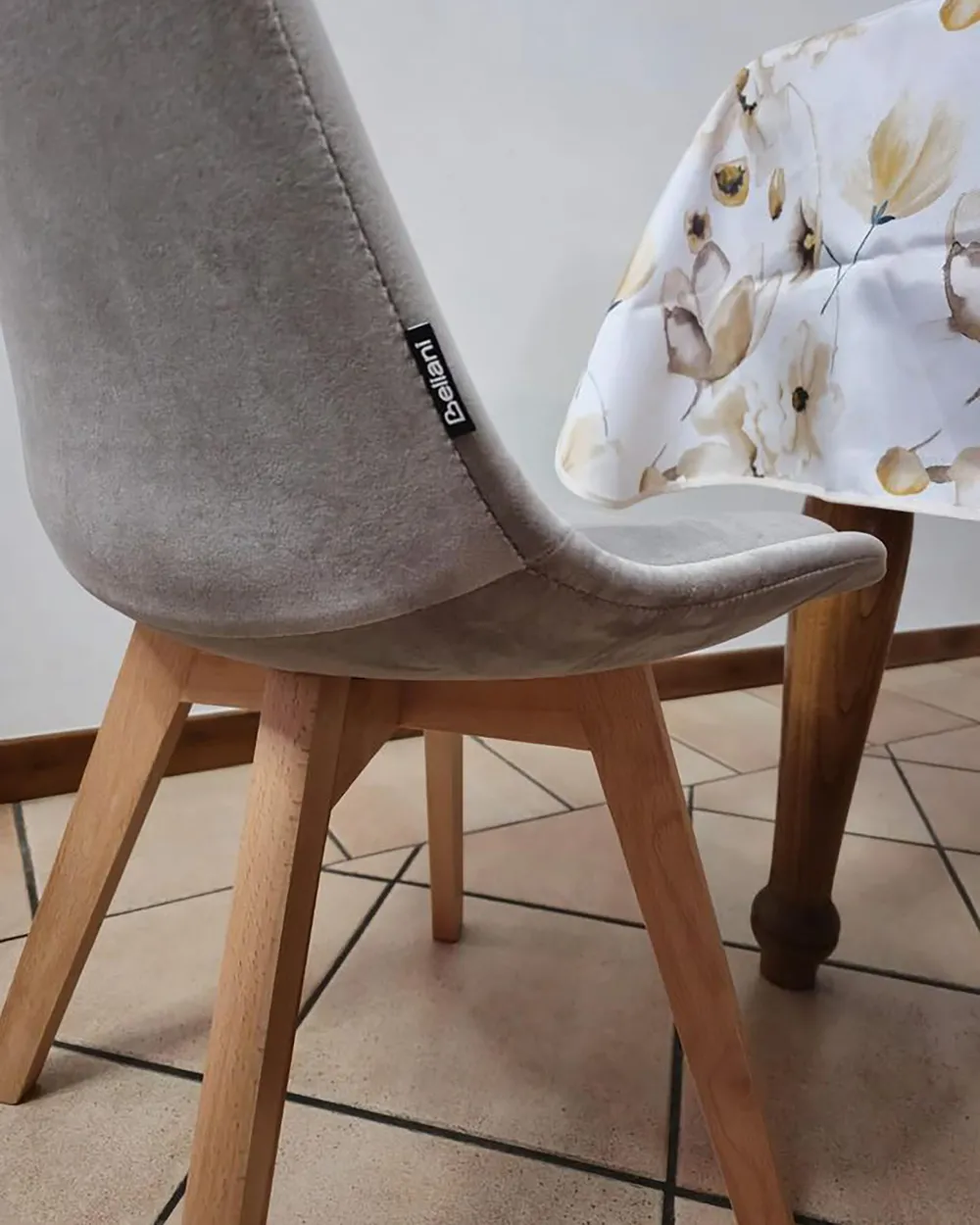 Set of 2 Dining Chairs DAKOTA II Velvet Grey_913580