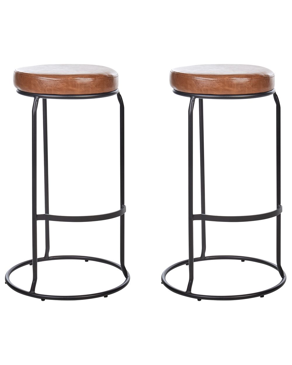 Set di 2 sgabelli da bar MILROY Pelle sintetica Marrone