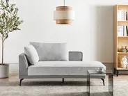Corner Sofa 3 Seater MYKEN Fabric Light Grey Left Hand_952055