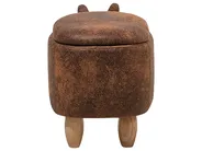 Storage Animal Stool RHINO Rhino Faux Leather Light Brown_710468