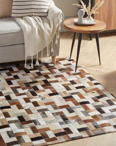 Cowhide Area Rug 160 x 230 cm Brown and Beige CESME