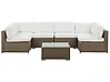 Conjunto esquinero de jardín 6 plazas BELVEDERE Ratán sintético Blanco