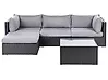 Garden Corner Sofa with Table 4 Seater SANO PE Rattan Black Right Hand