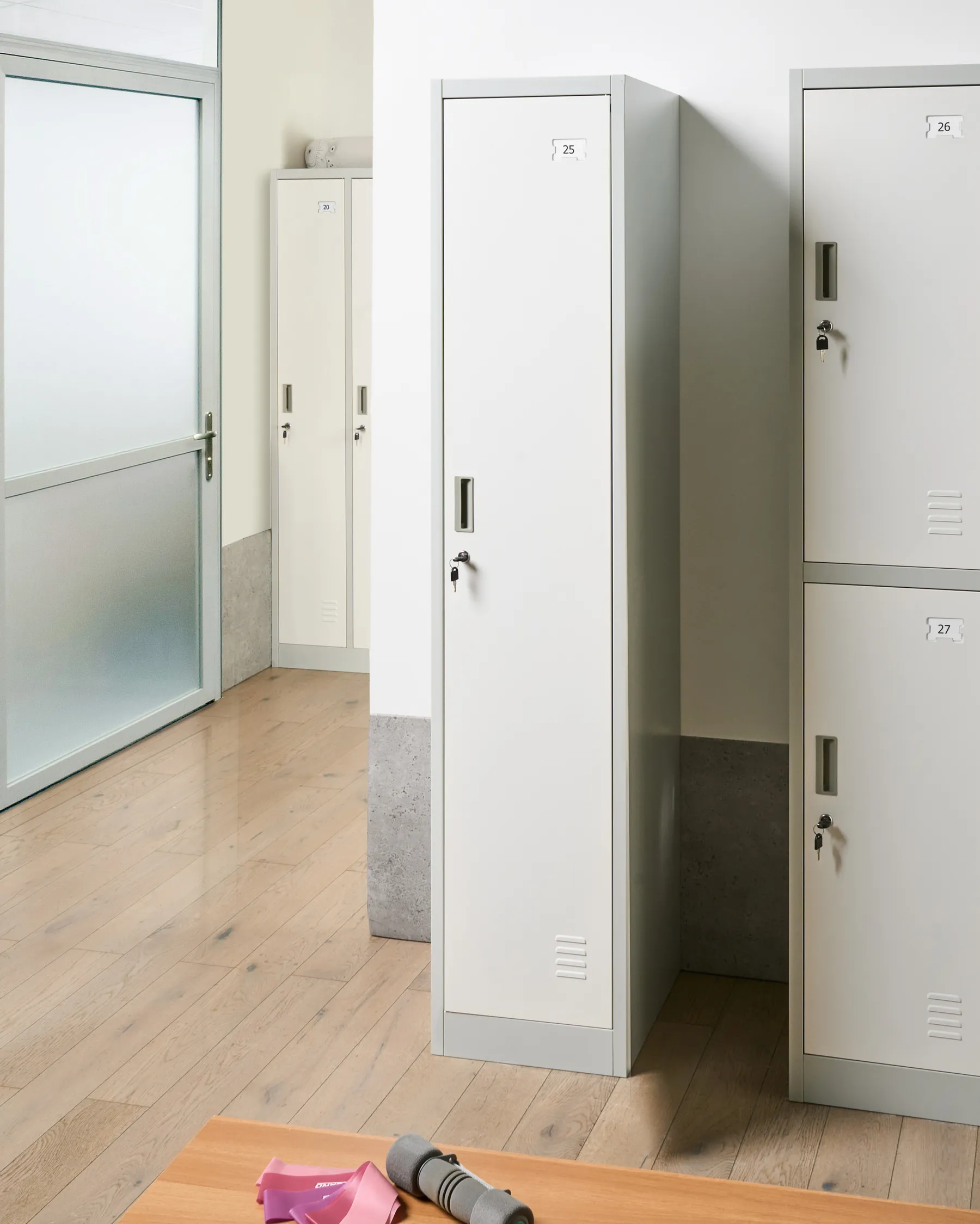 Single Door Storage Locker ATHLETE Metal Grey/ White_1011831