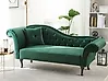 Left-Hand Chaise Longue LATTES Velvet Dark Green
