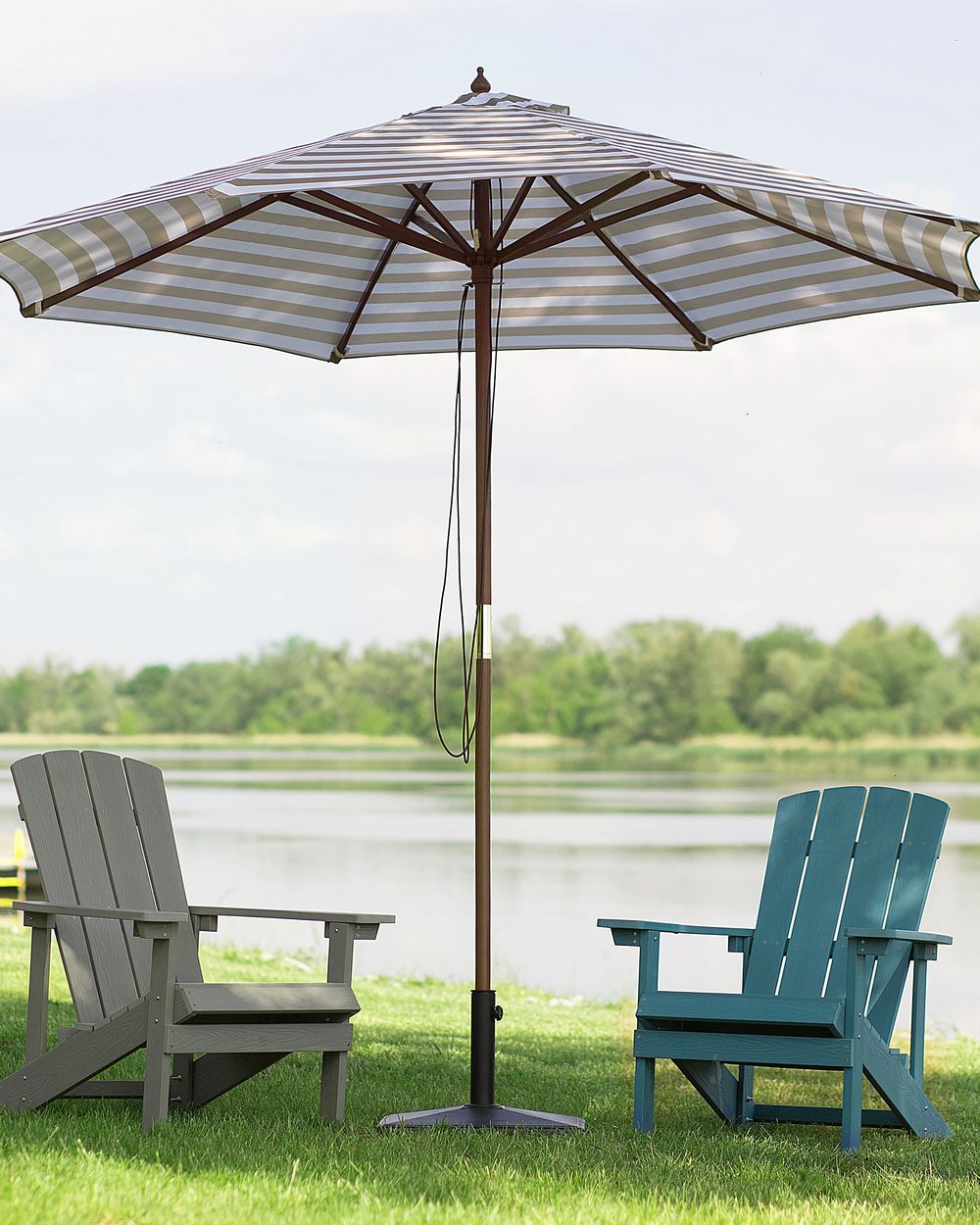 Garden chair with parasol attached on sale