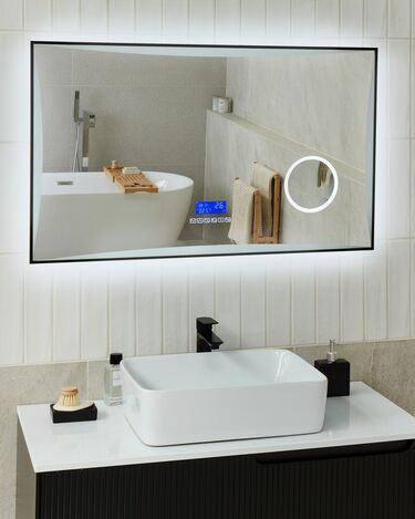 LED Wall Mirror with Bluetooth Speaker 100 x 60 cm Silver ONLAY