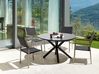 4 Seater Aluminium/PE Rattan Garden Dining Set Glass Top Grey and Black MALETTO/GROSSETO _938113