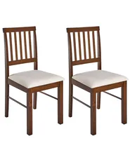 Set di 2 sedie da pranzo ORONO Legno Marrone scuro/Beige chiaro_1076359
