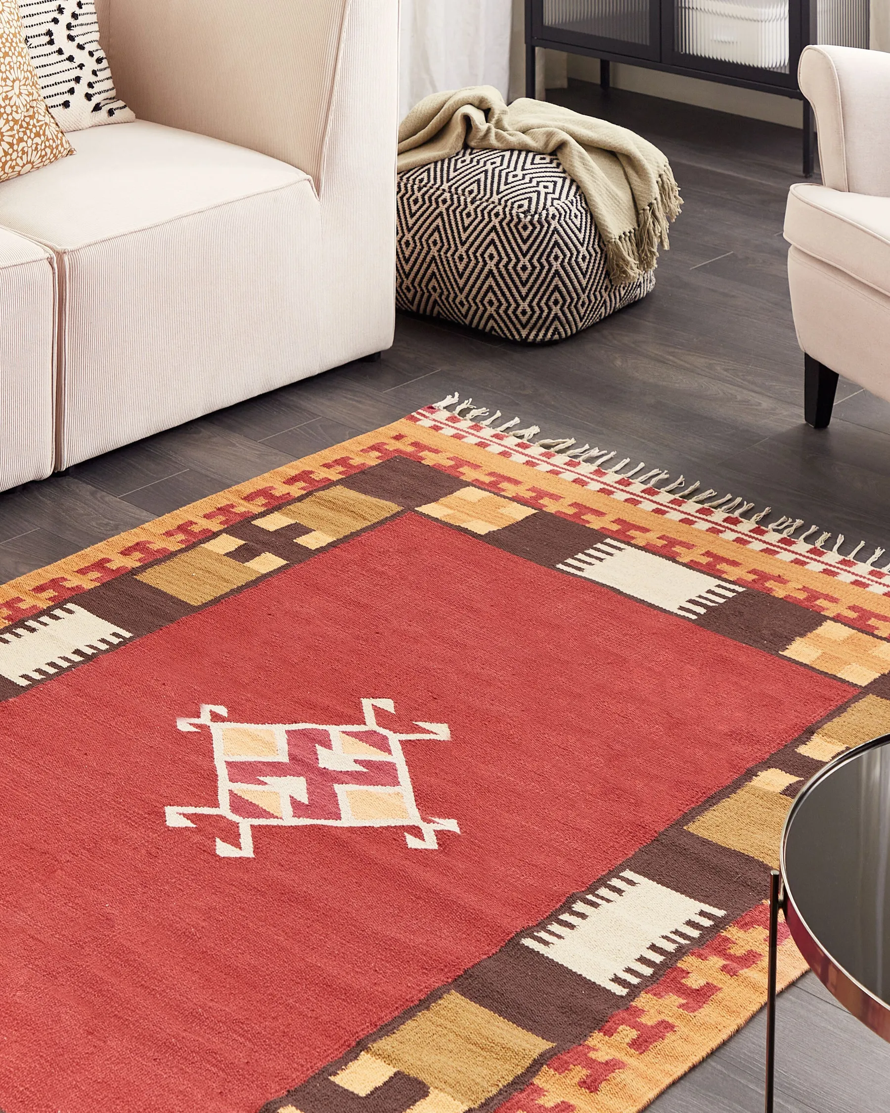 Rug PARAKAR Multicolour 160 x 230 cm Kilim Cotton_870165