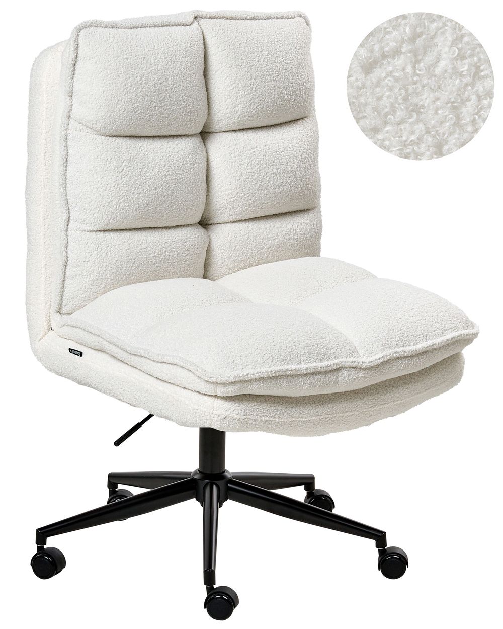 Bureaustoel ADDISON Bouclé Wit