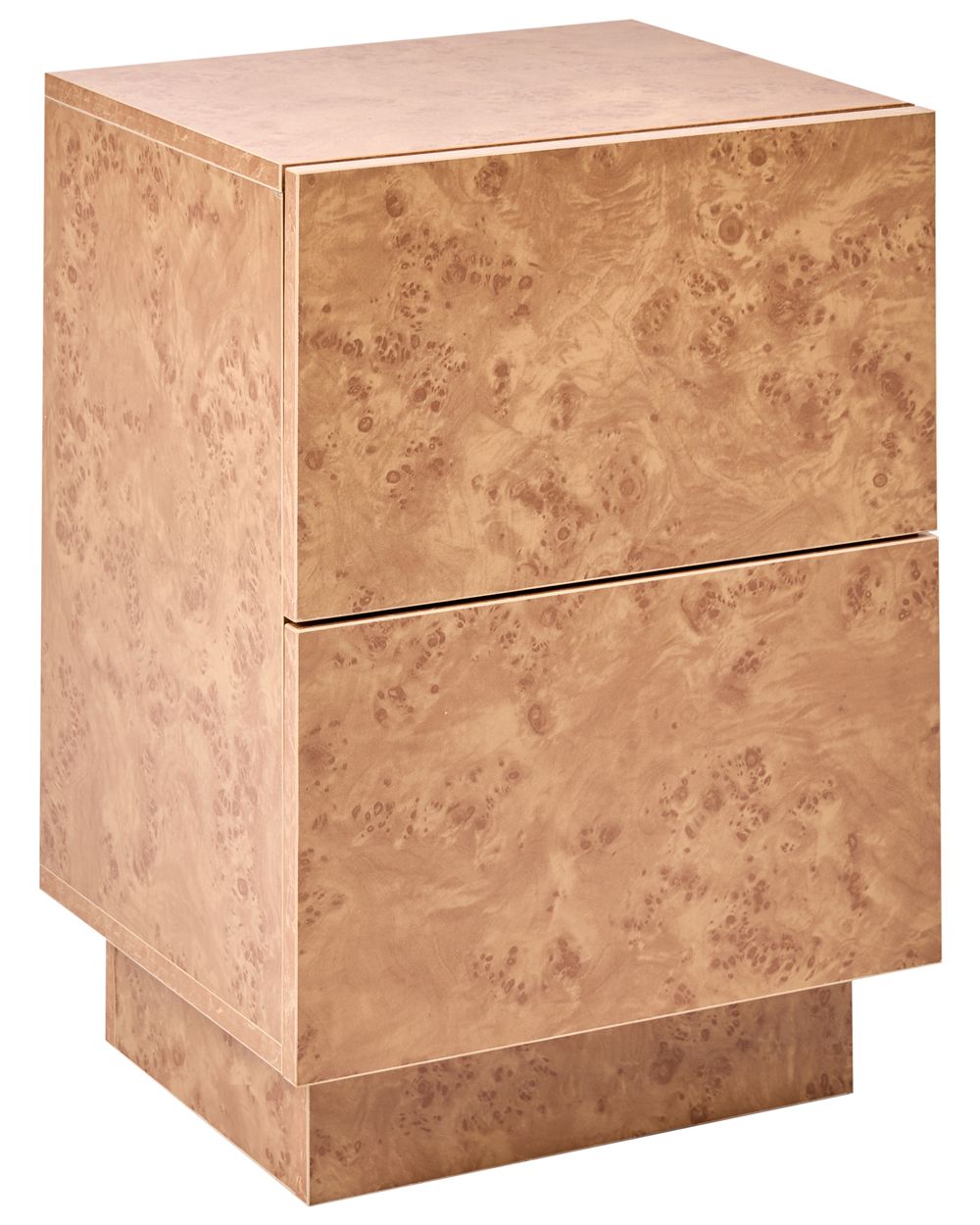 2 Drawer Bedside Table WOODEND Burl Effect