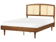 Bed with LED Rattan VARZY 140 x 200 cm (EU Double) Brown_943953