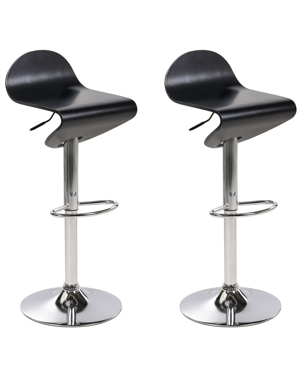 Swivel Stool Swivel Set of 2 Black LIVERPOOL Beliani