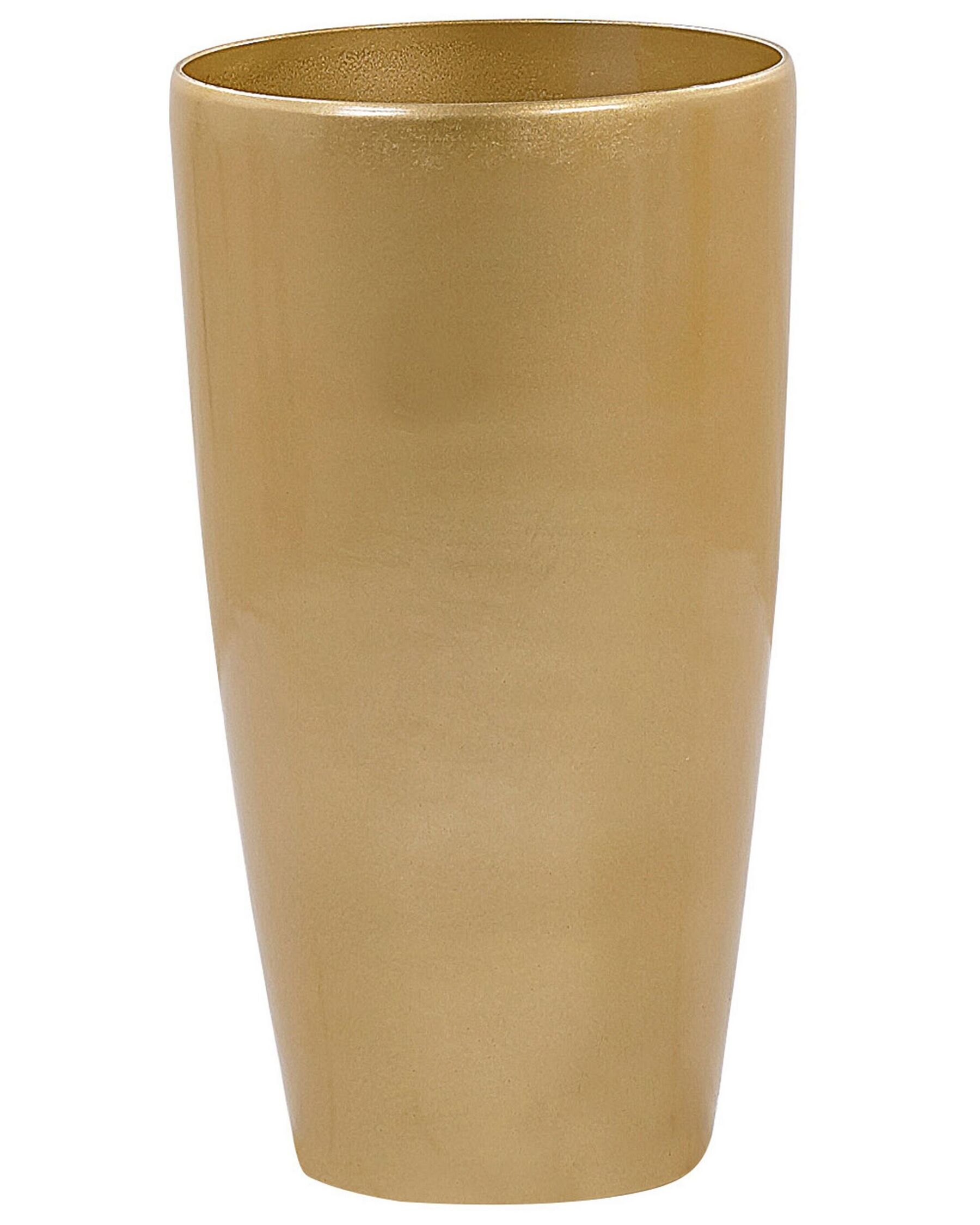 Maceta de mezcla de piedra dorada ⌀ 32 cm TSERIA_772631