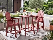 Garden Bar Table ADIRONDACK 60 cm 59 cm Synthetic Material Red_1178931