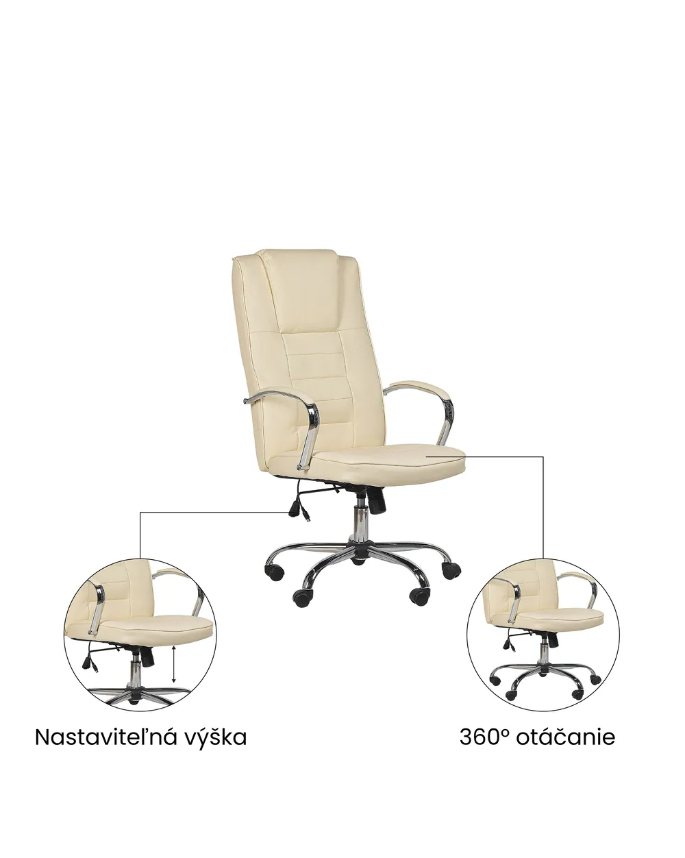 Masážne kreslo s vyhrievaním GRANDEUR Umelá koža Béžová_1071334