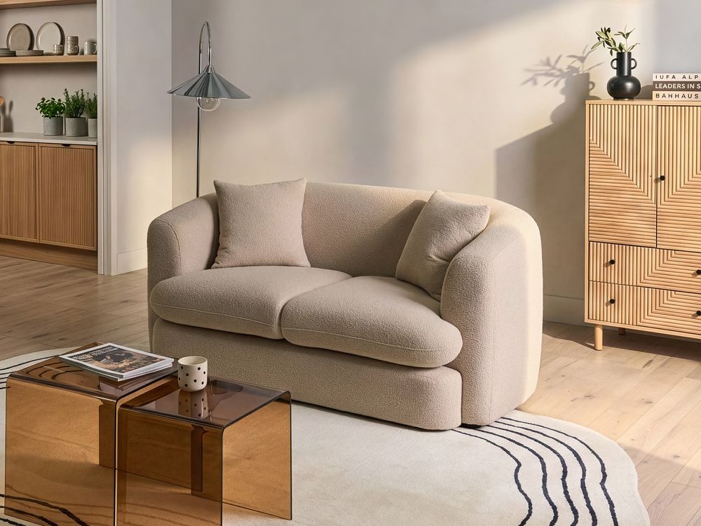 Sofa 2-Sitzer HUSBY Bouclé Beige