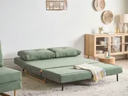 Sofa Bed 3 Seater JERSLEV Fabric Light Green_1012874