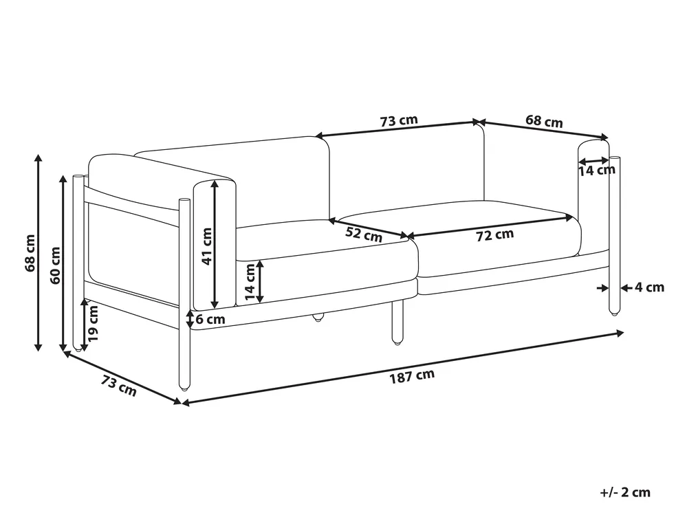 Sofa ogrodowa dla 2 osób FERRETTI Beżowoszary_1057977