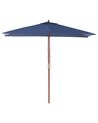Parasol de jardin en bois avec toile bleu marine 144 x 195 cm  FLAMENCO_690305