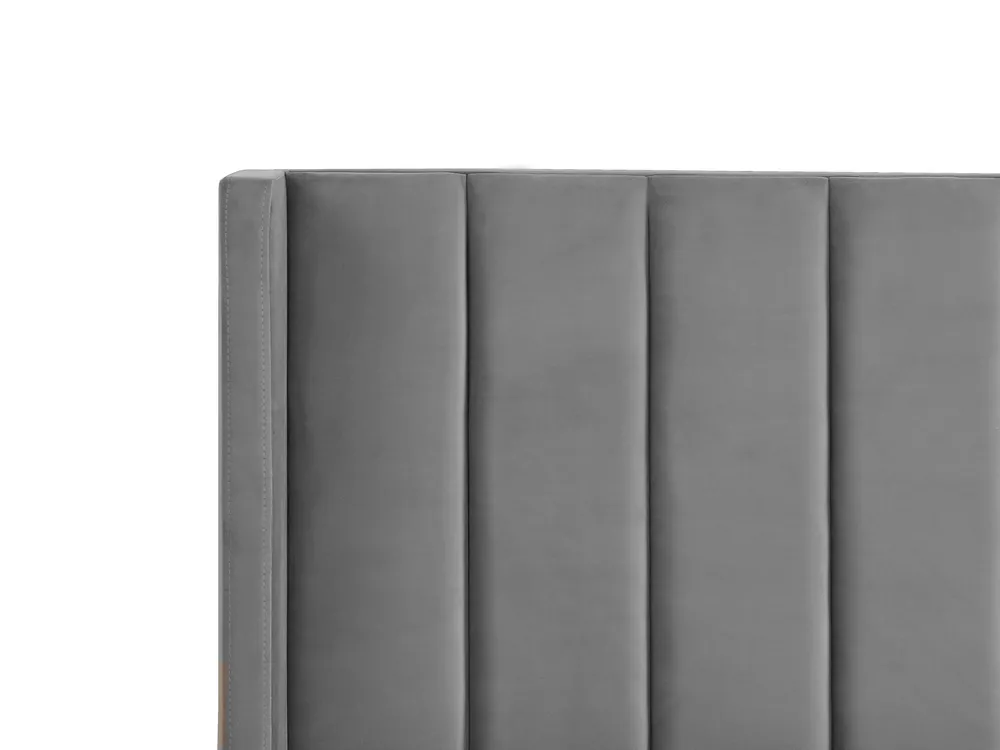 Bed Velvet VILLETTE 180 x 200 cm (EU Super King) Grey_765434