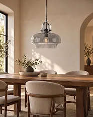 Lampe suspension WILTZ Verre Gris clair_1175922