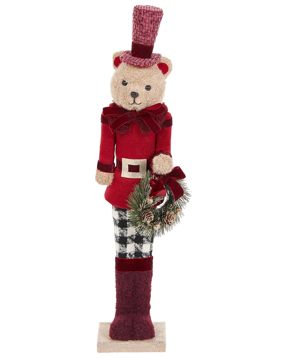 Zestaw 2 figurek dekoracyjnych MATALA 61/64 cm Niedźwiedź Renifer Czerwony_1156701