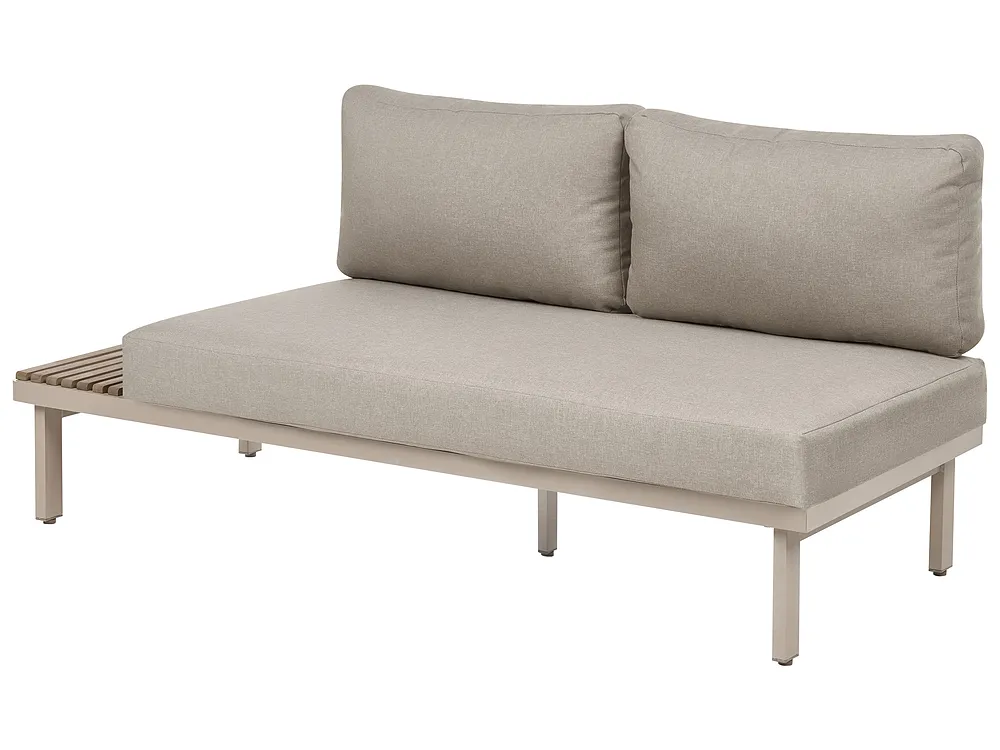 Garden Corner Sofa with Table 5 Seater FIVIZZANO Acacia Wood Beige_1159264