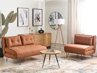 Fabric Sofa Set Orange VESTFOLD