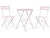 Bistro Set Folding FIORI Metal Pastel Pink