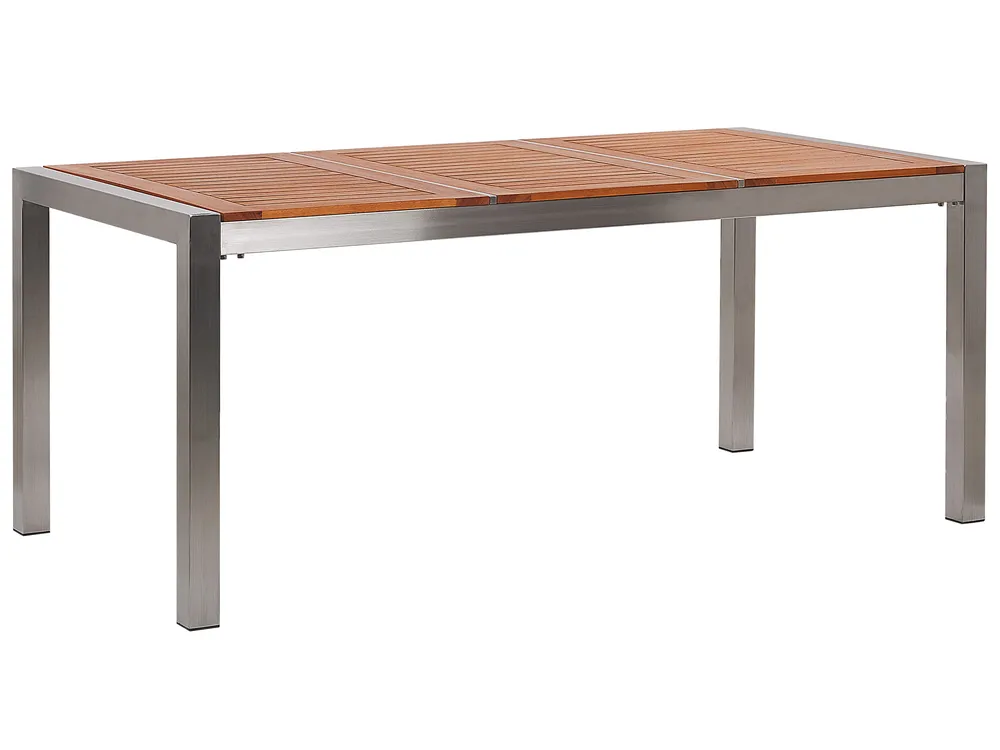 Tavolo Da Pranzo Da Giardino VERNIO 180 Cm 90 Cm Metallo Nero Argento 89031412 Tavolo Da Pranzo Da Giardino VERNIO 180 Cm 90 Cm Metallo Nero Argento 89031412