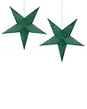 Conjunto de 2 decoraciones colgantes LED MOTTI 45 cm Estrella Verde esmeralda
