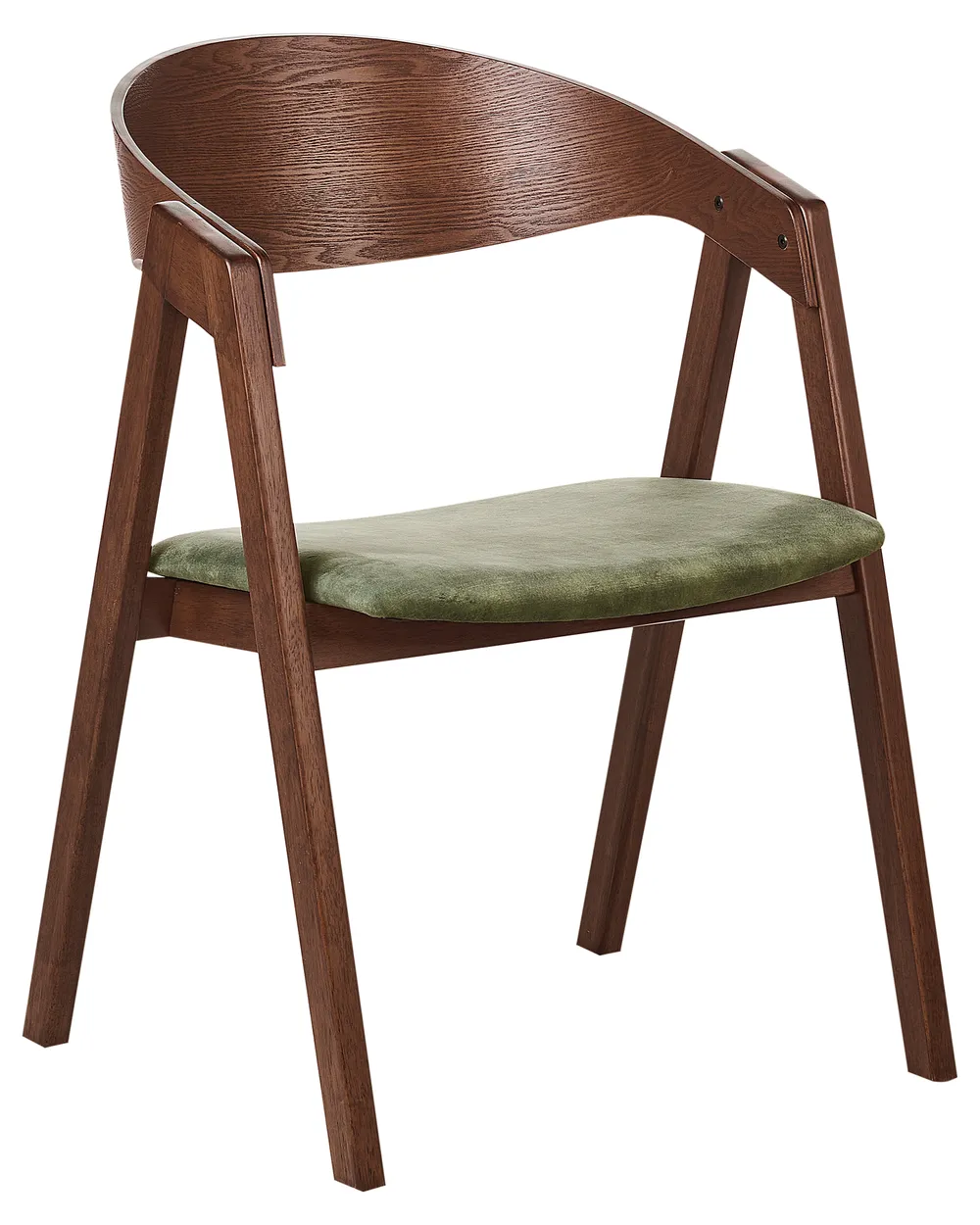 Set of 2 Dining Chairs YUBA Wood Dark Green_934265