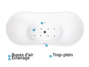 Baignoire balnéo îlot avec LED ANTIGUA 168 x 80 cm Blanc_808425