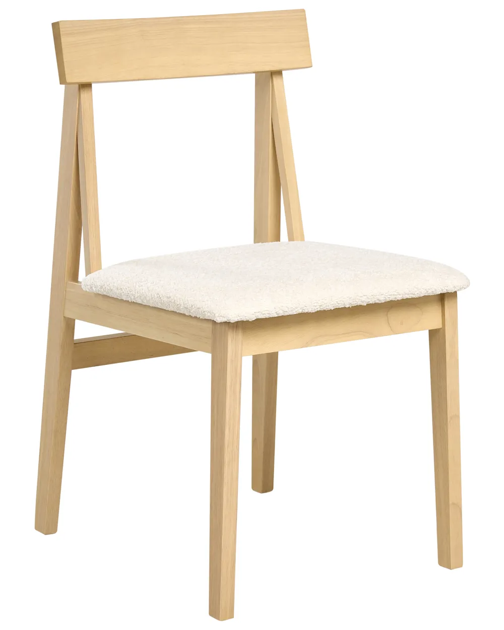 Set of 2 Dining Chairs ISLE Wood Light Brown/ Beige_1006378