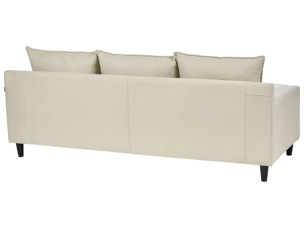 Corner Sofa 3 Seater ELVENES Fabric Light Beige Left Hand_942633