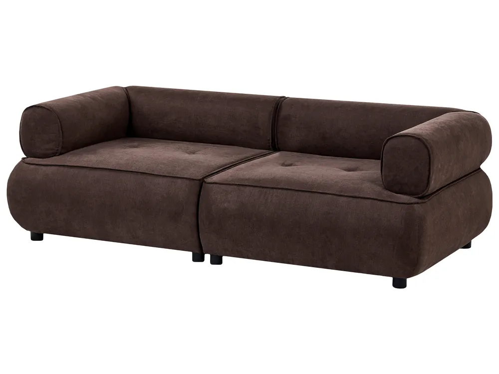 Sofa 3 Seater SALLA Fabric Dark Brown_1057897