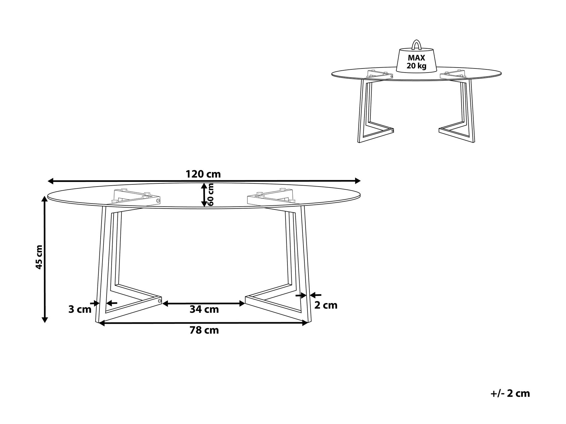 Coffee Table FRESNO Glass Silver_733054