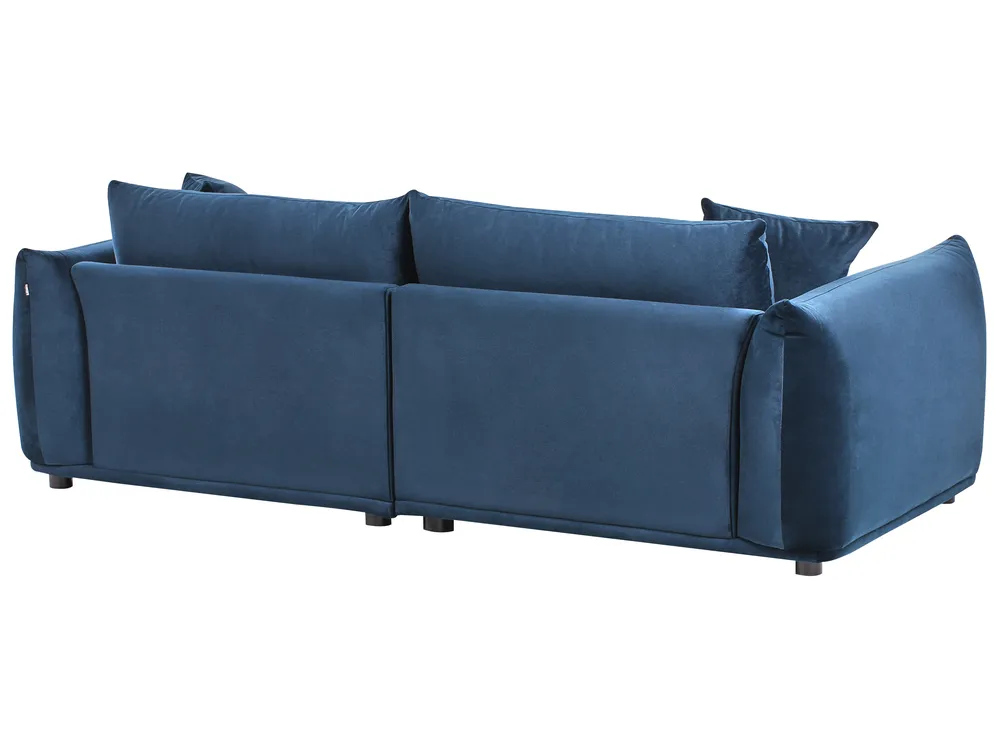 Canapé 3 places LUVOS Velours Bleu foncé_970582